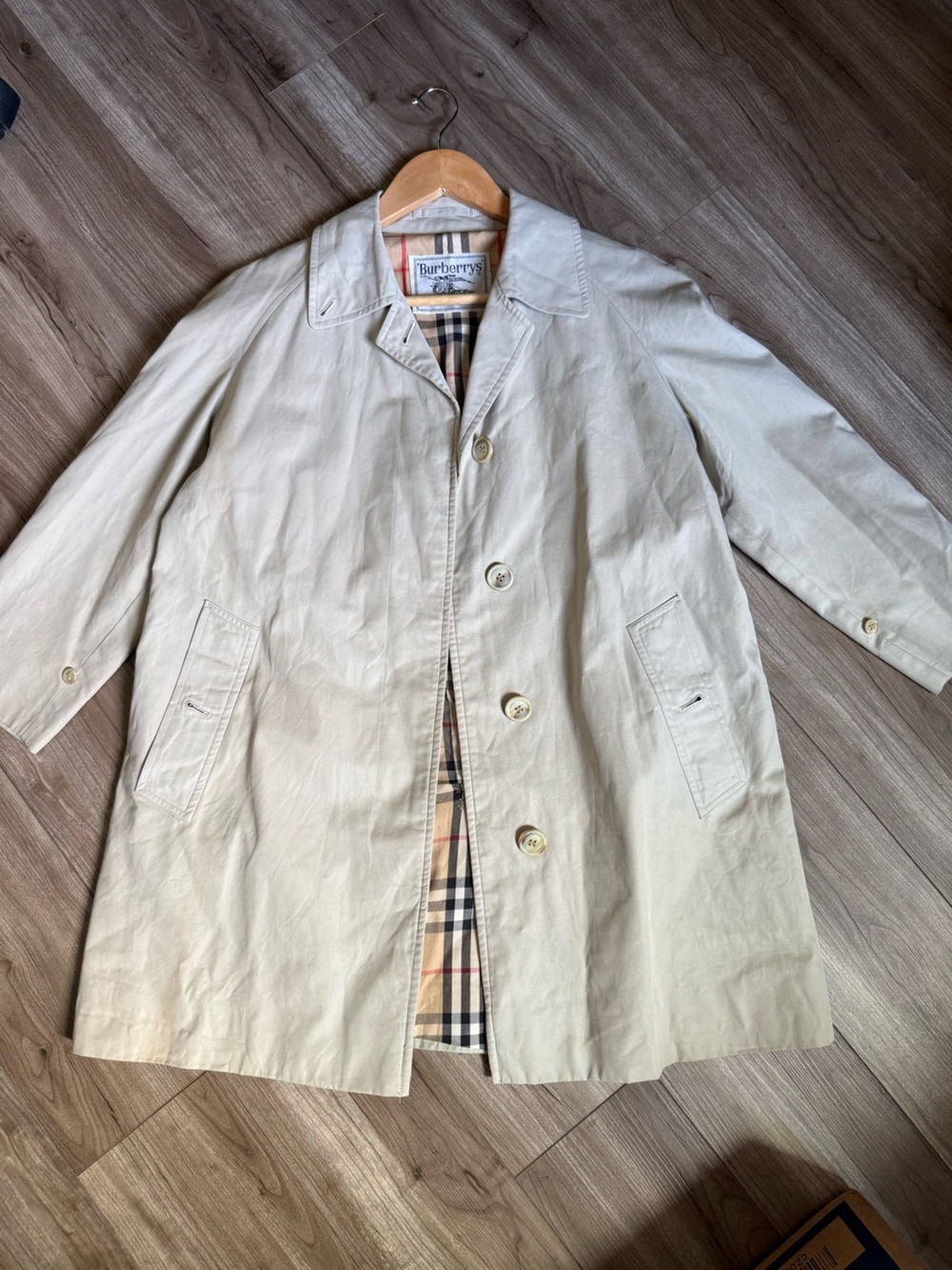 Vintage Burberry Lightweight Mid-Thigh Trench Coat with Signature Check Lining